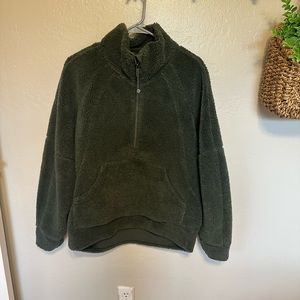 Scuba oversized fleece funnel neck half zip